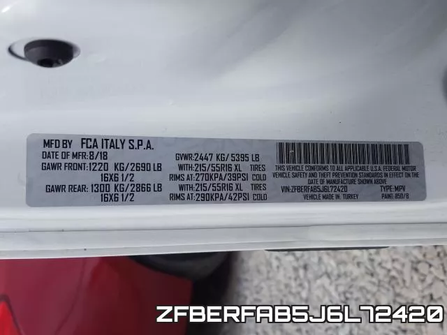 ZFBERFAB5J6L72420 фото 2