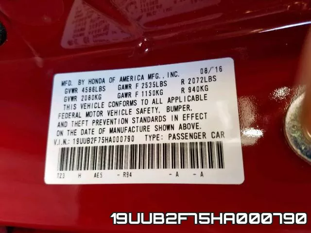 19UUB2F75HA000790 фото 2