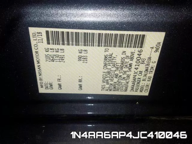 1N4AA6AP4JC410046 фото 2