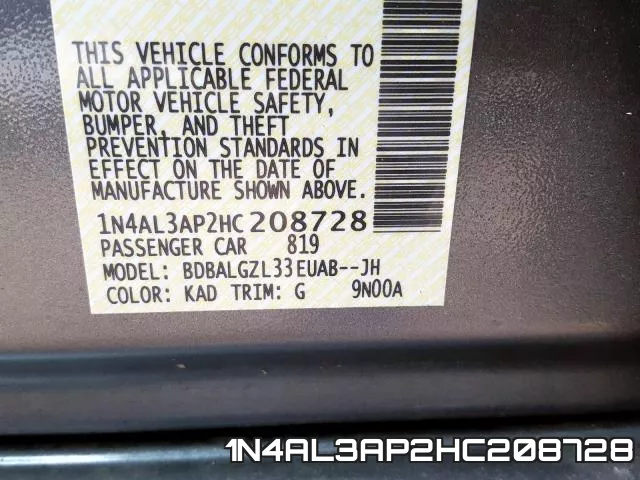 1N4AL3AP2HC208728 фото 2