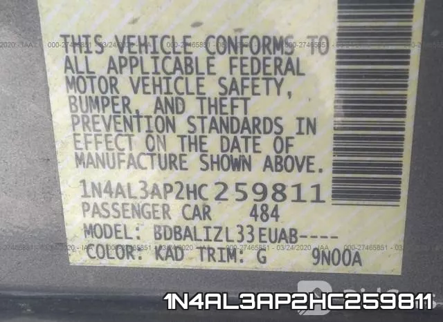 1N4AL3AP2HC259811 фото 10