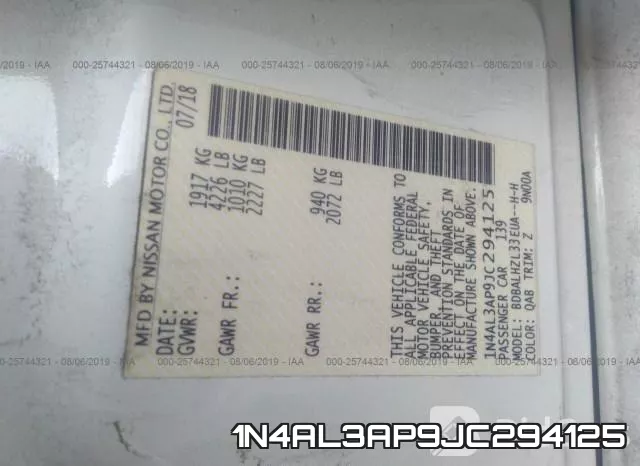 1N4AL3AP9JC294125 фото 10