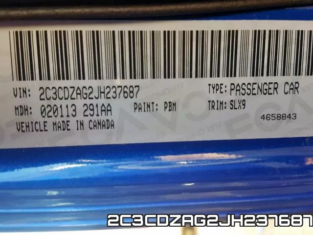 2C3CDZAG2JH237687 фото 2