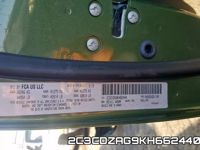 2C3CDZAG9KH662440 фото 2