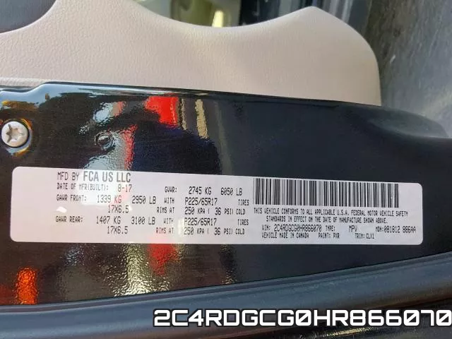 2C4RDGCG0HR866070 фото 2