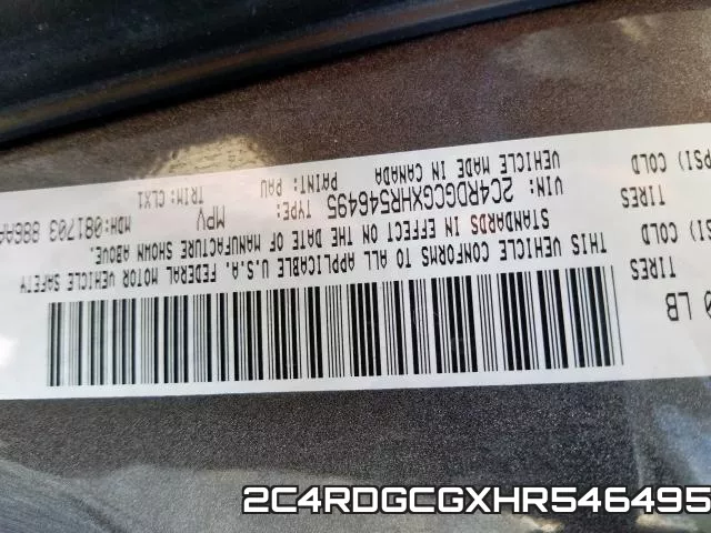2C4RDGCGXHR546495 фото 2