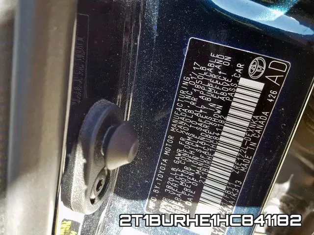 2T1BURHE1HC841182 фото 2