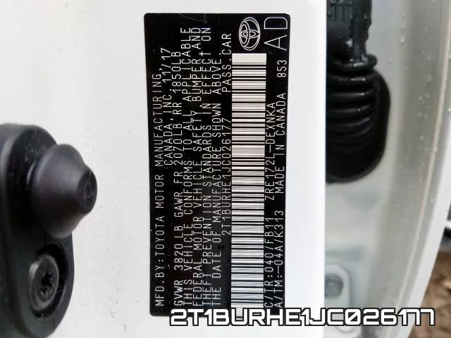 2T1BURHE1JC026177 фото 2