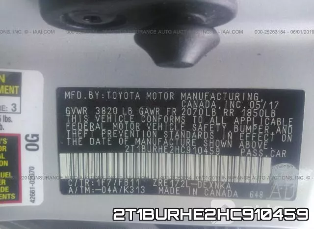 2T1BURHE2HC910459 фото 10
