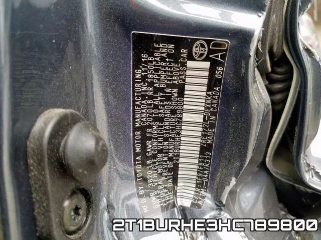 2T1BURHE3HC789800 фото 2