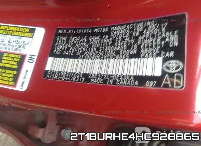 2T1BURHE4HC928865 фото 10