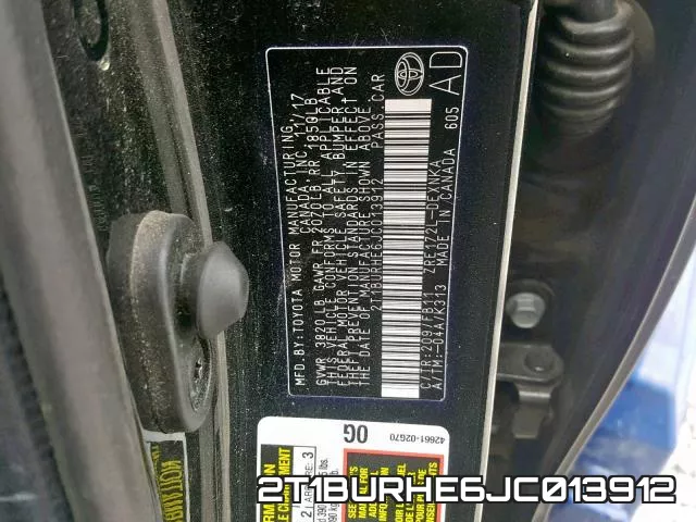 2T1BURHE6JC013912 фото 2
