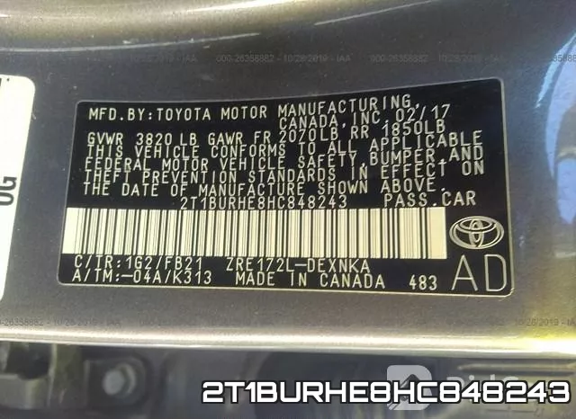 2T1BURHE8HC848243 фото 10