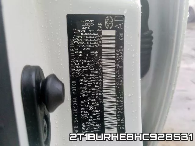2T1BURHE8HC928531 фото 2