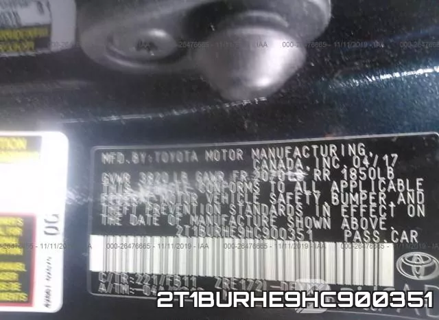 2T1BURHE9HC900351 фото 9