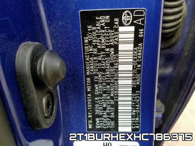 2T1BURHEXHC786375 фото 2