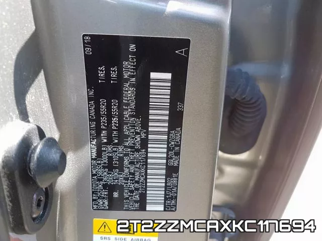 2T2ZZMCAXKC117694 фото 2