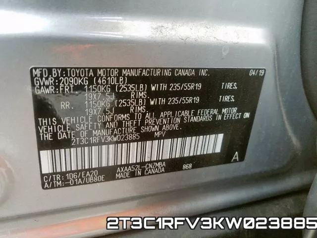 2T3C1RFV3KW023885 фото 2