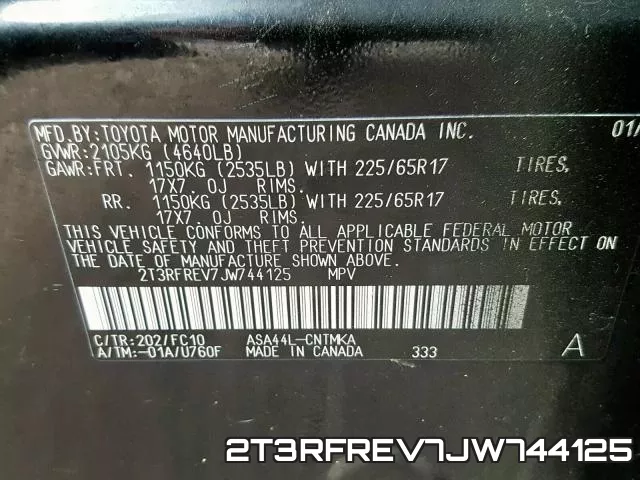 2T3RFREV7JW744125 фото 2