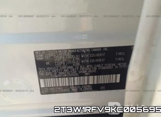 2T3W1RFV9KC005695 фото 10