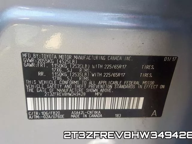 2T3ZFREV8HW349428 фото 2