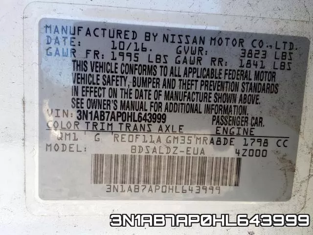3N1AB7AP0HL643999 фото 2