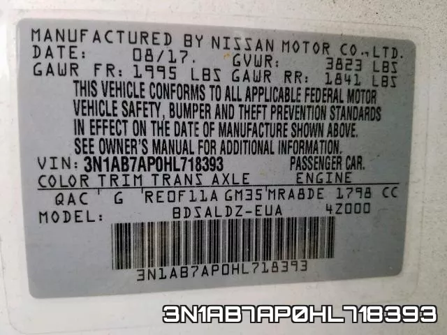 3N1AB7AP0HL718393 фото 2