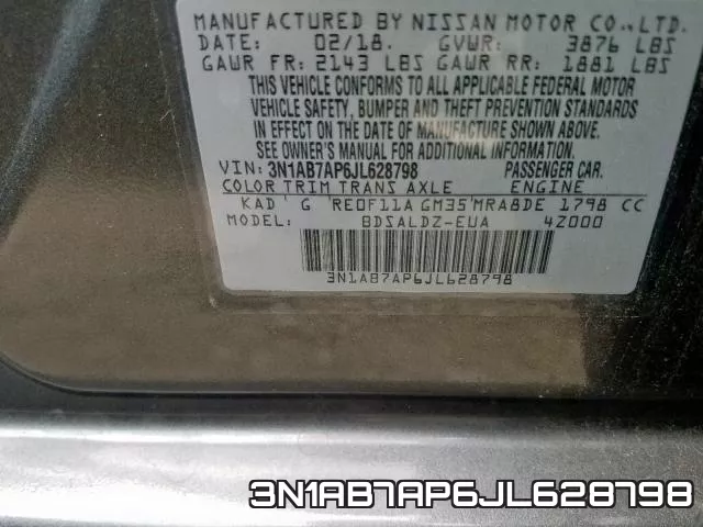 3N1AB7AP6JL628798 фото 2