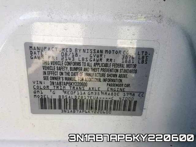 3N1AB7AP6KY220600 фото 2