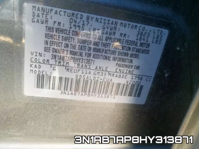 3N1AB7AP8HY313871 фото 2