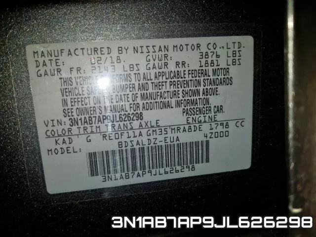 3N1AB7AP9JL626298 фото 2