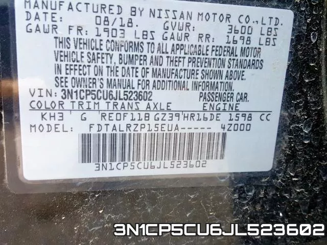 3N1CP5CU6JL523602 фото 2