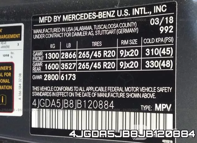 4JGDA5JB8JB120884 фото 10