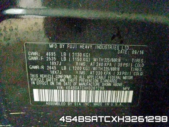 4S4BSATCXH3261298 фото 2