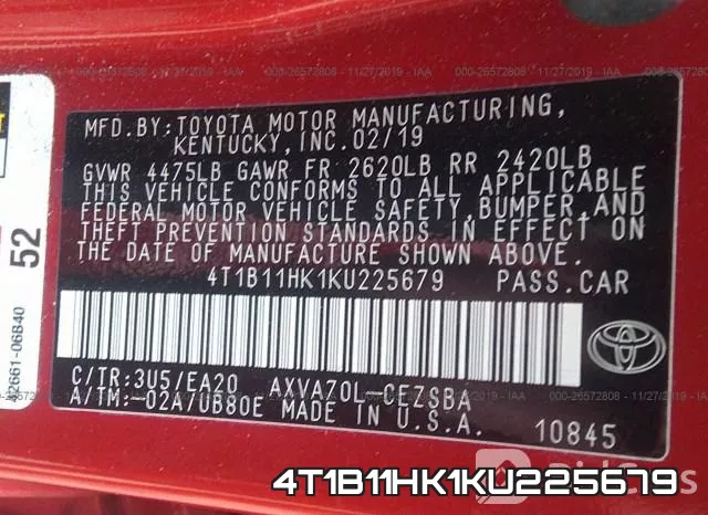 4T1B11HK1KU225679 фото 10