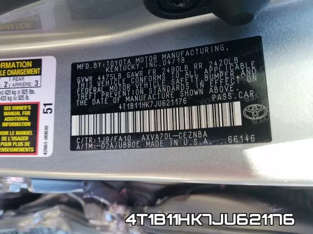4T1B11HK7JU621176 фото 2