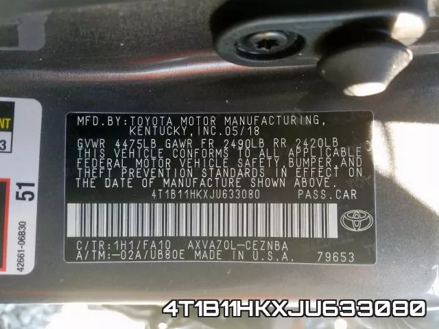 4T1B11HKXJU633080 фото 2