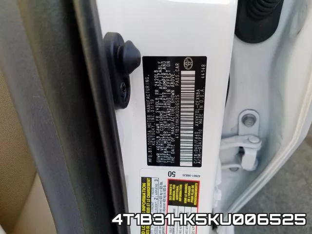 4T1B31HK5KU006525 фото 2
