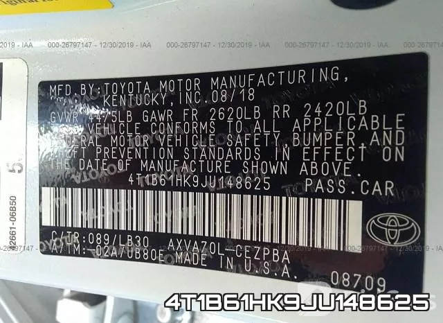 4T1B61HK9JU148625 фото 10
