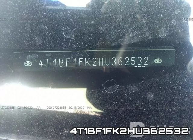 4T1BF1FK2HU362532 фото 10