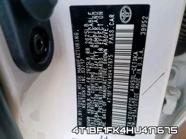 4T1BF1FK4HU417675 фото 2