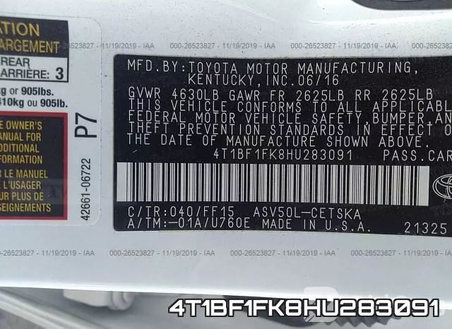 4T1BF1FK8HU283091 фото 10