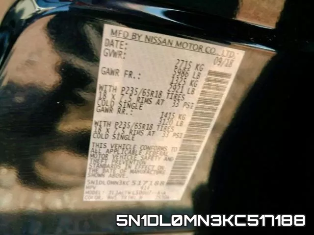 5N1DL0MN3KC517188 фото 2