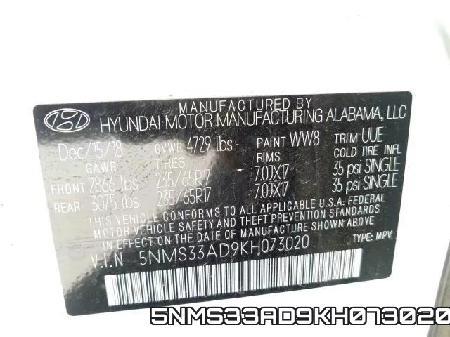 5NMS33AD9KH073020 фото 2