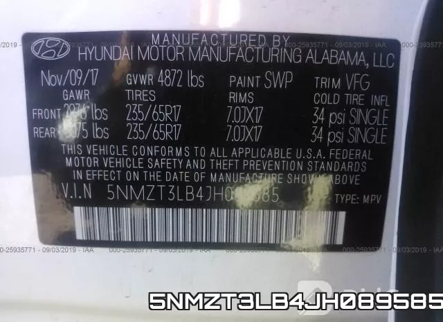 5NMZT3LB4JH089585 фото 10