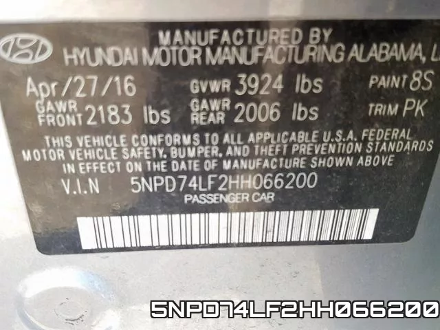5NPD74LF2HH066200 фото 2