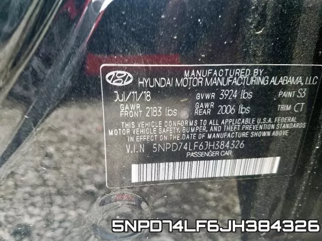 5NPD74LF6JH384326 фото 2