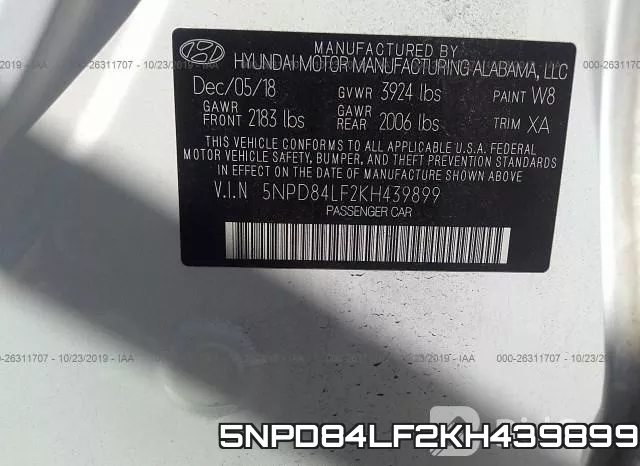 5NPD84LF2KH439899 фото 10