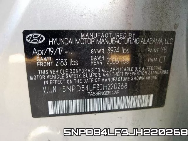 5NPD84LF3JH220268 фото 2