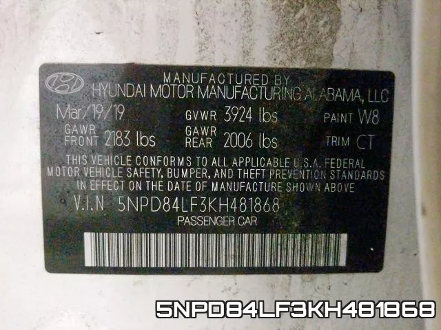 5NPD84LF3KH481868 фото 2